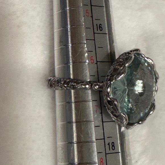 Bora Handcrafted Jewelry Textured Sterling Ring Topaz? Size 6.5 - Picture 9 of 9